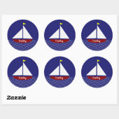Stickers/zeilboot Ronde Sticker (Vel)