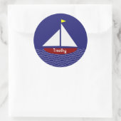 Stickers/zeilboot Ronde Sticker (Tas)