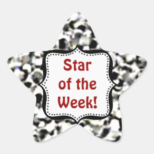 Stickers - Zilveren faux glitter Student Ster van