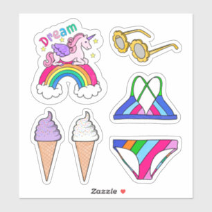 Stickers- Zomer Zwempak & Regenboog Sticker