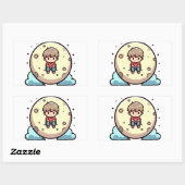 Stickers zweten grote kleine perzik (Vel)