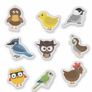 Stickerset voor vogels sticker