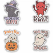 Stickersheet met ondeugend cute Halloween-figuren Sticker (Voorkant)