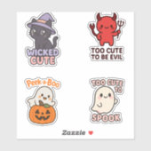 Stickersheet met ondeugend cute Halloween-figuurtj Sticker (Vel)