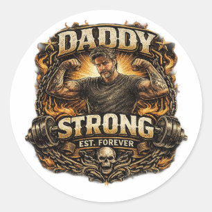 StickerSterke Papa Grappige Fitness Vader Sticker 