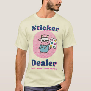 Stickerverkoper Funny Kinderverpleegster Koe T-shirt