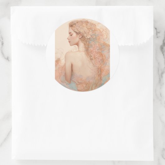 StickerWhimsy in Bloom" Ronde Sticker (Tas)