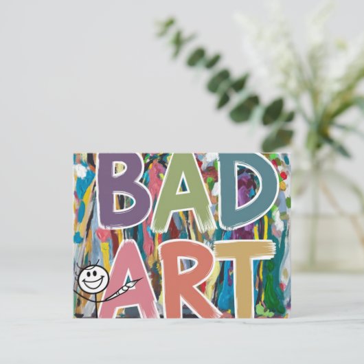 Stickfigure Bad Art Briefkaart (Staand voorkant)