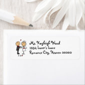 Stickfigure bruid & bruidegom etiket (Insitu)