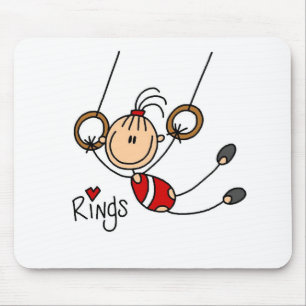 Stickfigure meisje op Rings Muismat