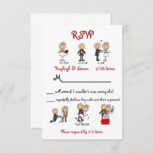 Stickfigure RSVP (Voorkant / Achterkant)