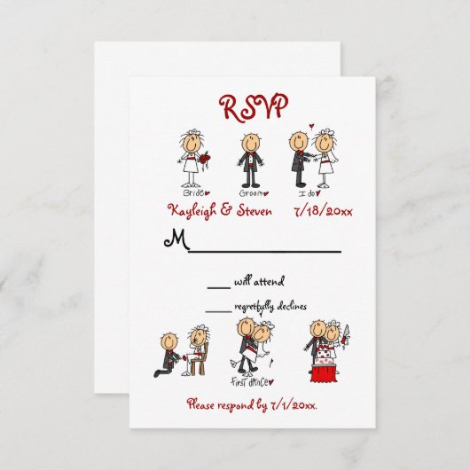 Stickfigure RSVP (Voorkant / Achterkant)