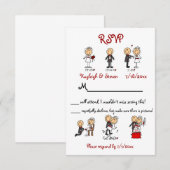 Stickfigure RSVP Kaartje (Voorkant / Achterkant)
