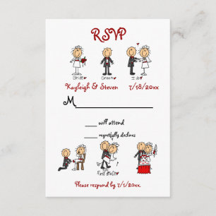 Stickfigure RSVP Kaartje