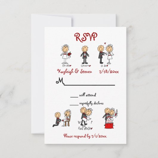 Stickfigure RSVP Kaartje (Voorkant)