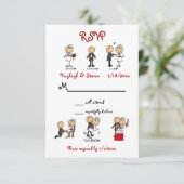 Stickfigure RSVP Kaartje (Staand voorkant)