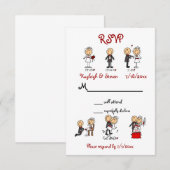 Stickfigure RSVP Kaartje (Voorkant / Achterkant)