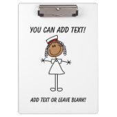 Stickfiguur Afrikaans-Amerikaanse verpleegster Kle Klembord (Voorkant)