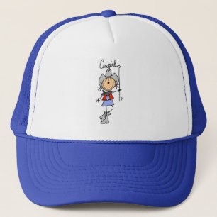Stickfiguur Cowgirl met Lasso-hoed Trucker Pet