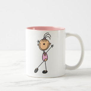 Stickfiguur Gymnastiek meisje in roze mok