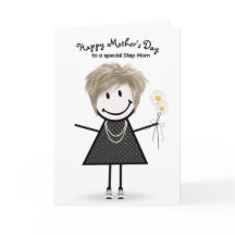 Stickfiguur meisje Moederdag voor stiefmoeder