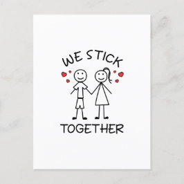 Stickfiguur Stickman Koppels Valentijnsdag Liefde  Briefkaart