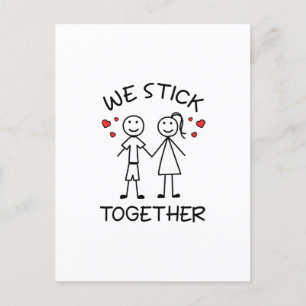 Stickfiguur Stickman Koppels Valentijnsdag Liefde  Briefkaart