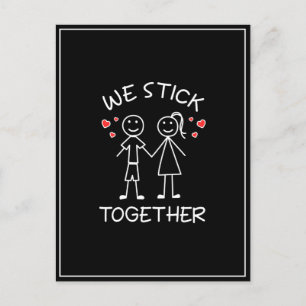 Stickfiguur Stickman Koppels Valentijnsdag Liefde  Briefkaart