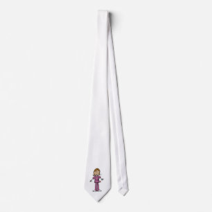 Stickfiguur verpleegster met medium huidskleur stropdas