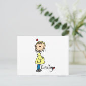 Stickfiguur Verwacht Baby Briefkaart (Staand voorkant)