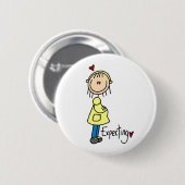 Stickfiguur Verwacht Baby Ronde Button 5,7 Cm (Voorkant /achterkant)