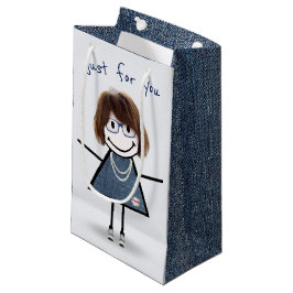 Stickfiguurmeisje in sneakers    klein cadeauzakje