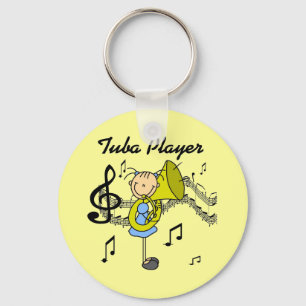 Stickfiguurmeisje Tubaspeler T-shirts en cadeaus Sleutelhanger