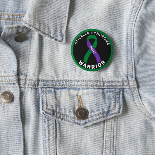 Stickler Syndrome Warrior Ribbon Black Button (In situ)