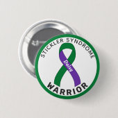 Stickler Syndrome Warrior Ribbon White Button (Voorkant /achterkant)