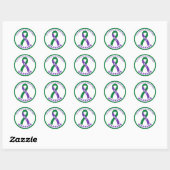 Stickler Syndrome Warrior Ribbon White Ronde Sticker (Vel)