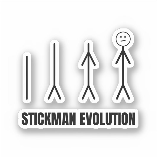 Stickman Evolution Sticker (Voorkant)