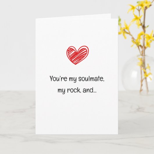 Stickman Funny Modern Spider Joke Valentijnsdag Kaart (Gele Bloem)