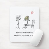 Stickman Humor Quote Facial Funny Valentijnsdag Muismat (Met muis)