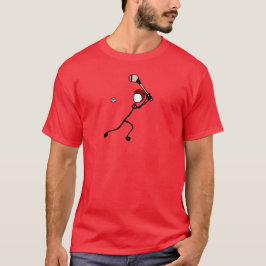 Stickman Hurling-kleur past zich aan met eigen sch T-shirt