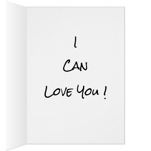 Stickman "Kijk wat ik kan doen" romantische kaart (Binnen (Rechts))