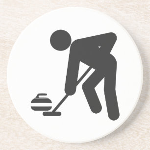 Stickman-krultrui Zandsteen Onderzetter