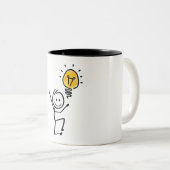 Stickman. Lamp idee, briljant, brainstorm sessie Tweekleurige Koffiemok (Voorkant rechts)