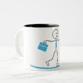 Stickman Medewerker Wandelen Design Mok (Voorkant links)