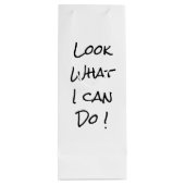 Stickman met een glas wijn schattig zwart wit wijn cadeautas (Achterkant)