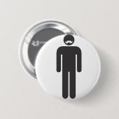 Stickman Moustache Ronde Button 5,7 Cm (Voorkant /achterkant)
