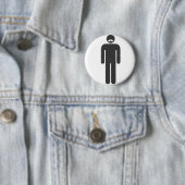 Stickman Moustache Ronde Button 5,7 Cm (In situ)