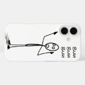 Stickman on phone funny Black and white blah blah Case-Mate iPhone Case (Achterkant (horizontaal))