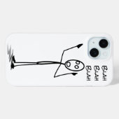 Stickman on phone funny Black and white blah blah Case-Mate iPhone Case (Achterkant (horizontaal))