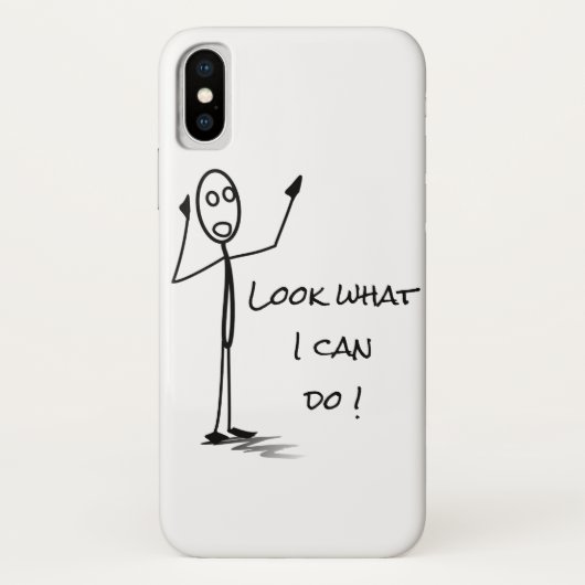 Stickman op de telefoon grappig zwart en wit Case-Mate iPhone case (Achterkant)